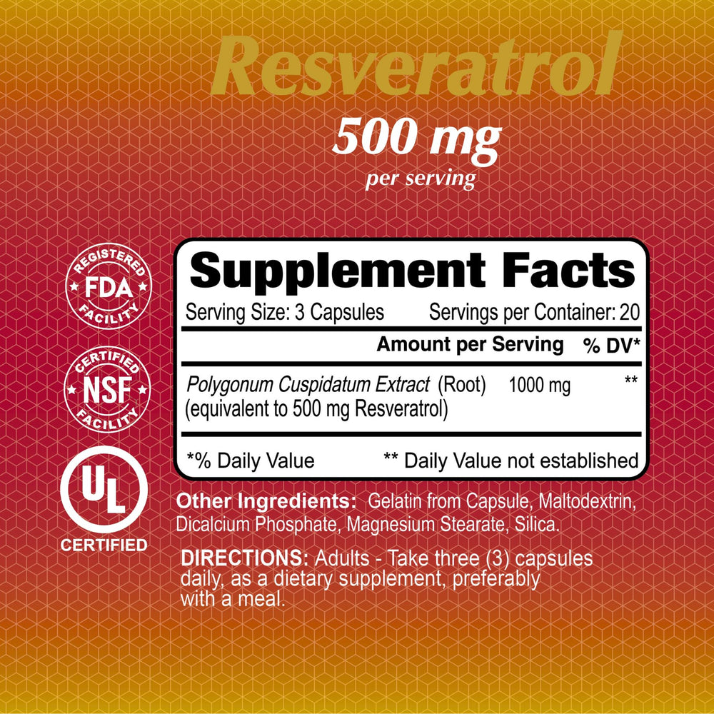 ALFA VITAMINS resveratrol capsules showcased for brain and heart health