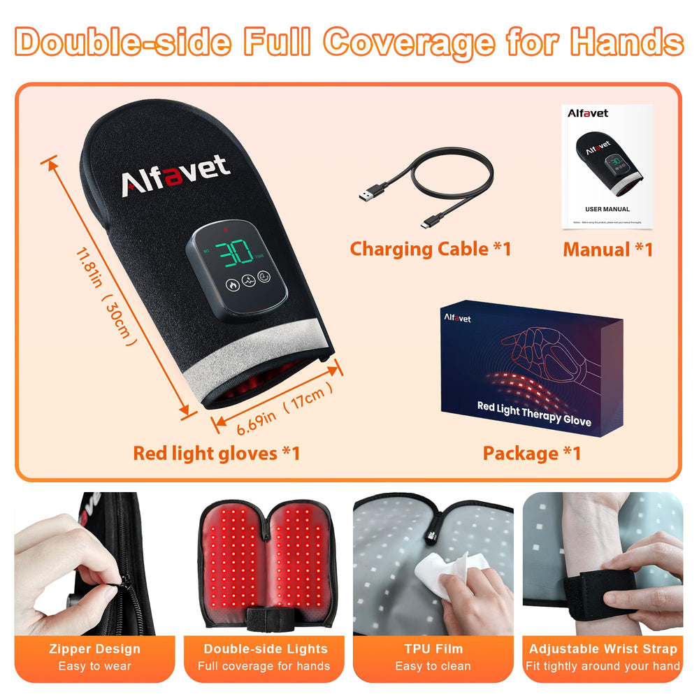 Alfavet glove in use providing relaxing hand therapy.