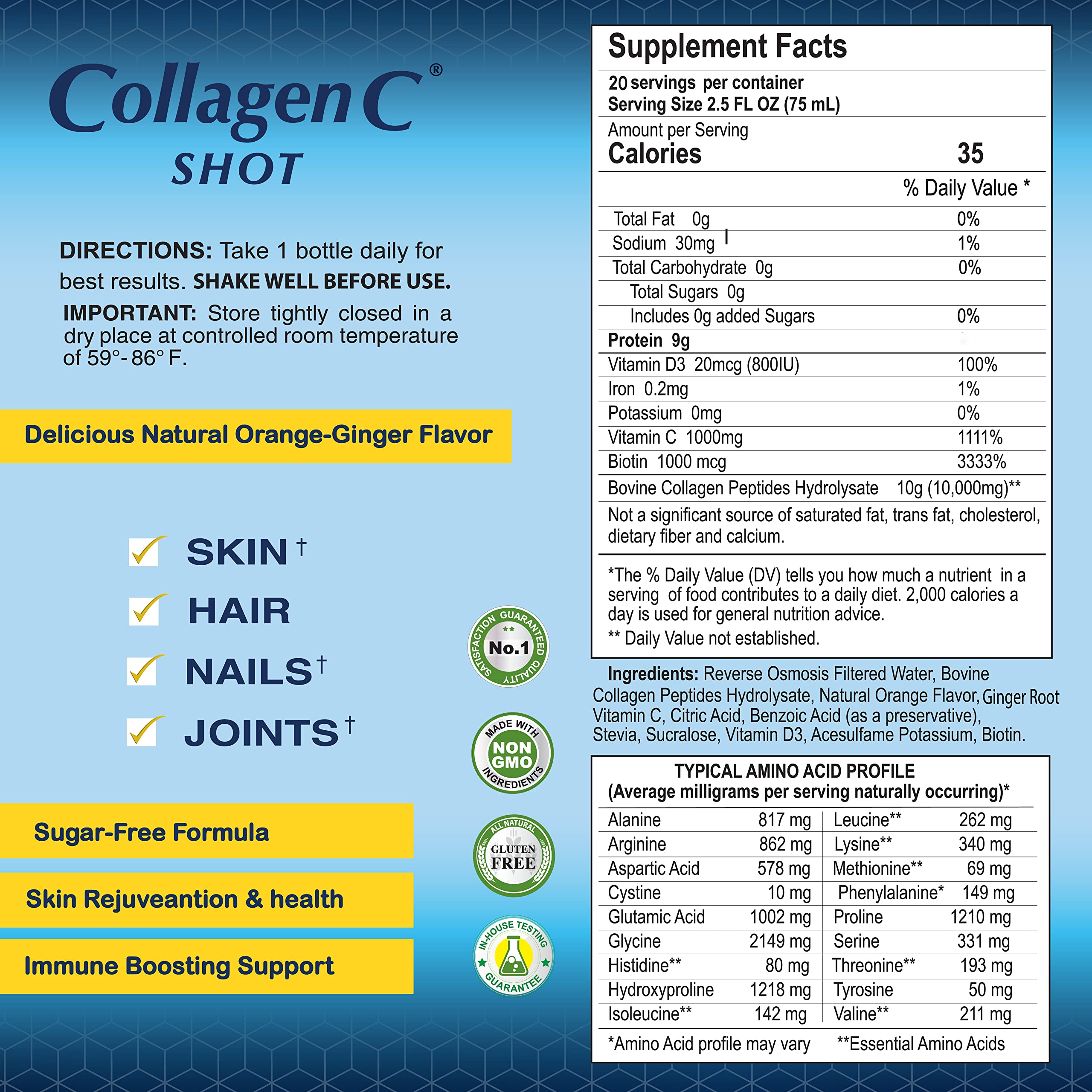 ALFA VITAMINS CollagenC 20-pack display showing bulk servings