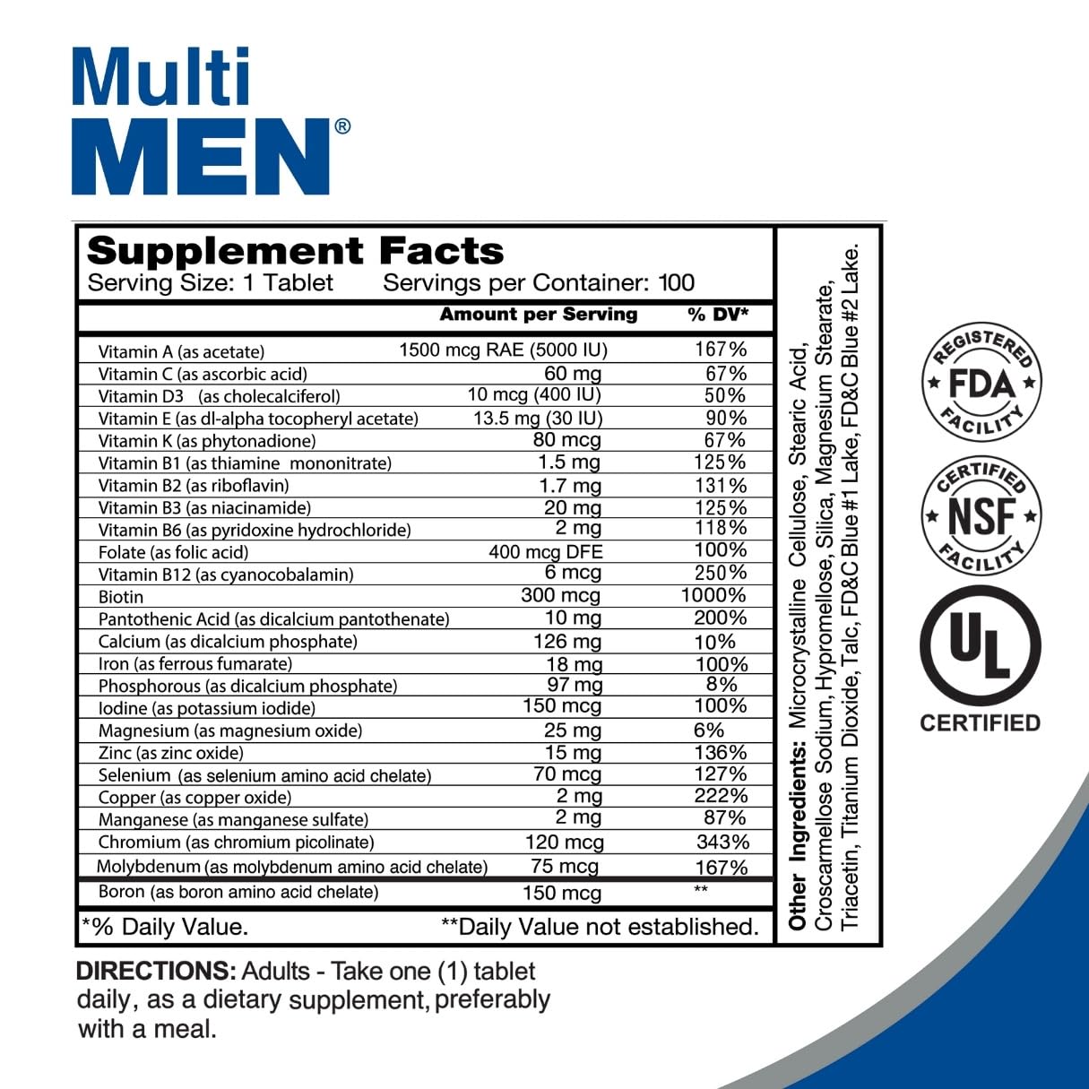 ALFA VITAMINS Multi Men packaging shot showing compact, easy-to-store bottle