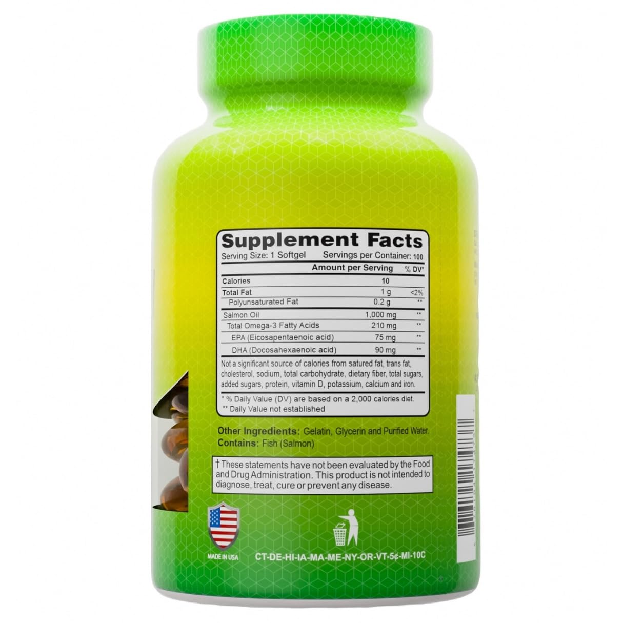 ALFA VITAMINS salmon oil capsules with EPA and DHA in softgels