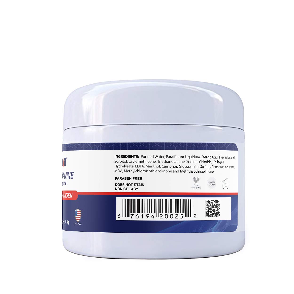 ALFLEXIL glucosamine cream absorption highlights fast, non-greasy relief for joints and muscles.