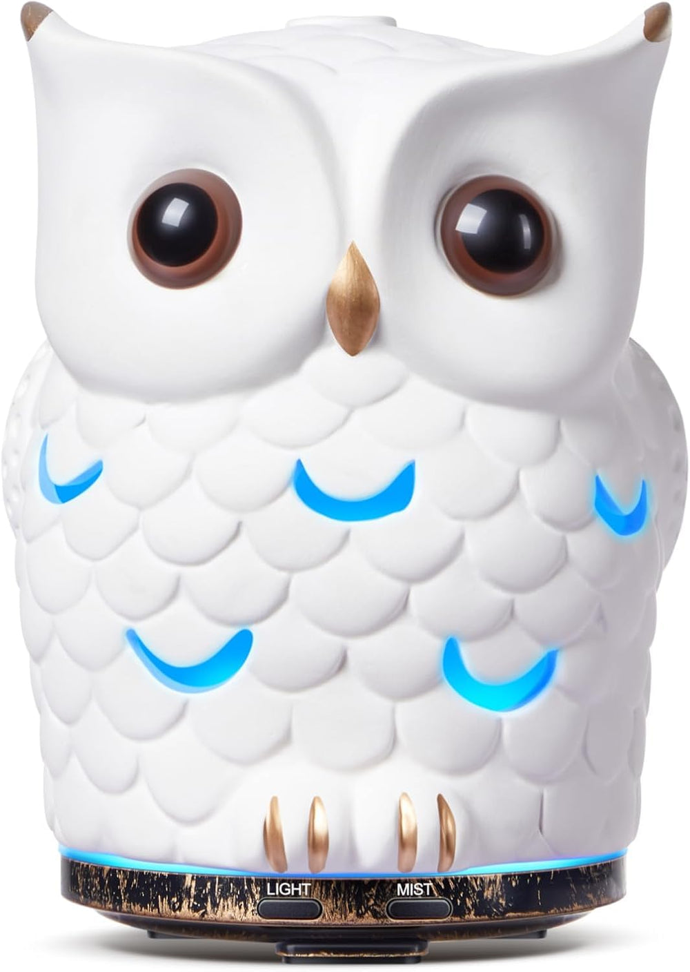 ALIEYE Ceramic Owl Diffuser front view with calm diffusion for nurseries.