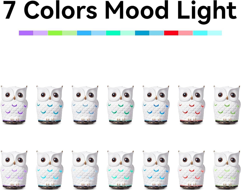 ALIEYE Ceramic Owl Diffuser in nursery setting shows kid-friendly design.