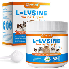 ALIVO L-Lysine powder for cats bottle with salmon flavor, supports immune health.