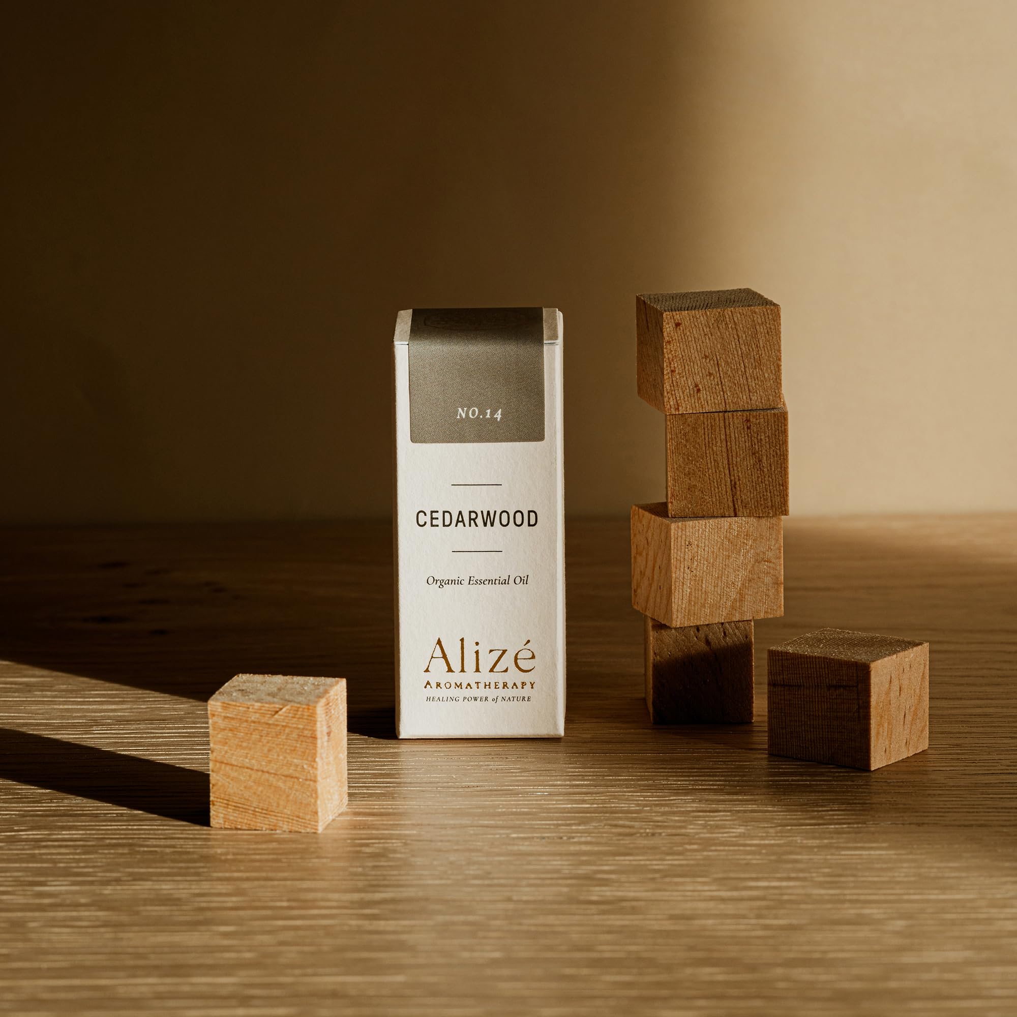 Alizé Cedarwood oil blends with lemongrass, rose, or frankincense.