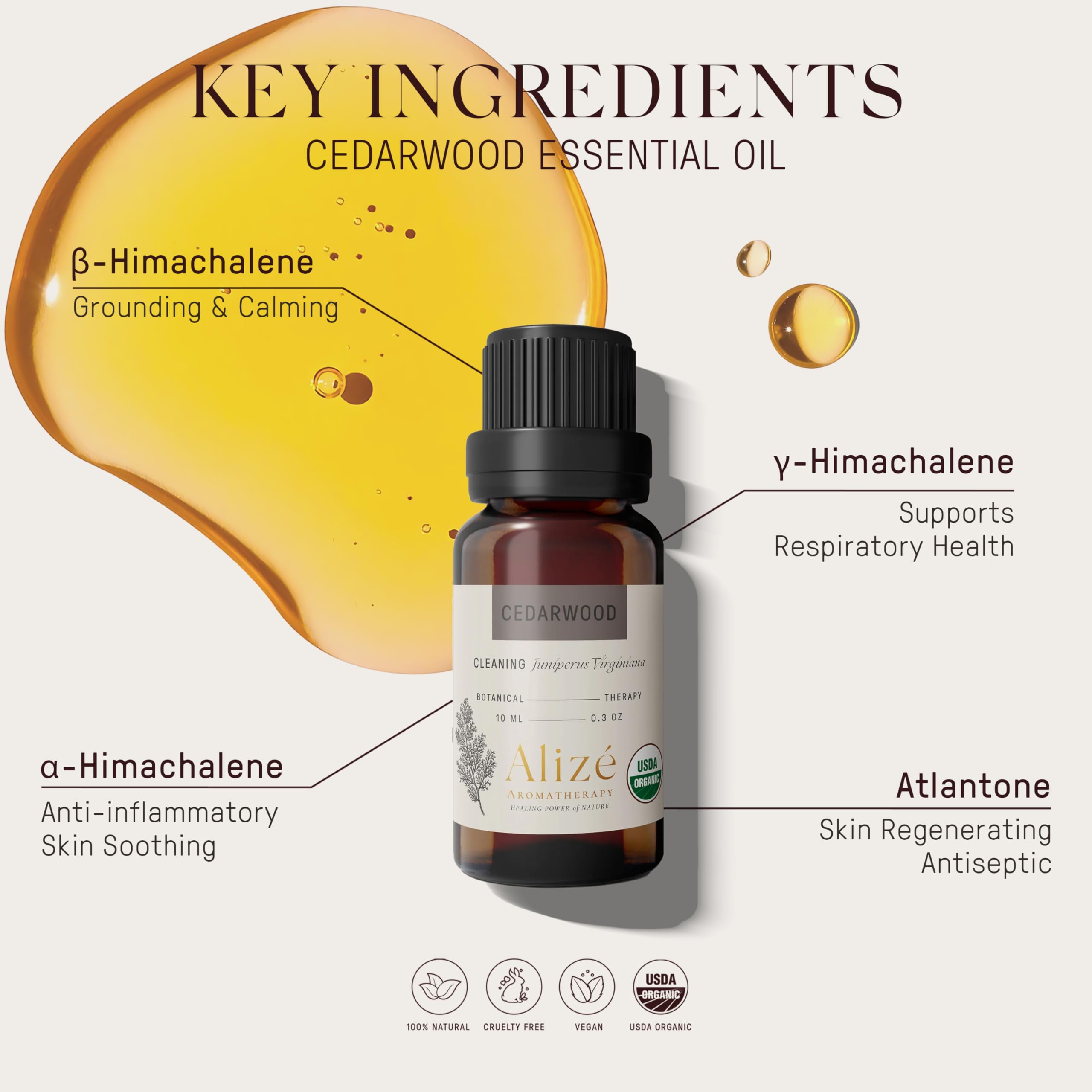 Alizé Cedarwood oil in diffuser setup delivering a calming ambiance.