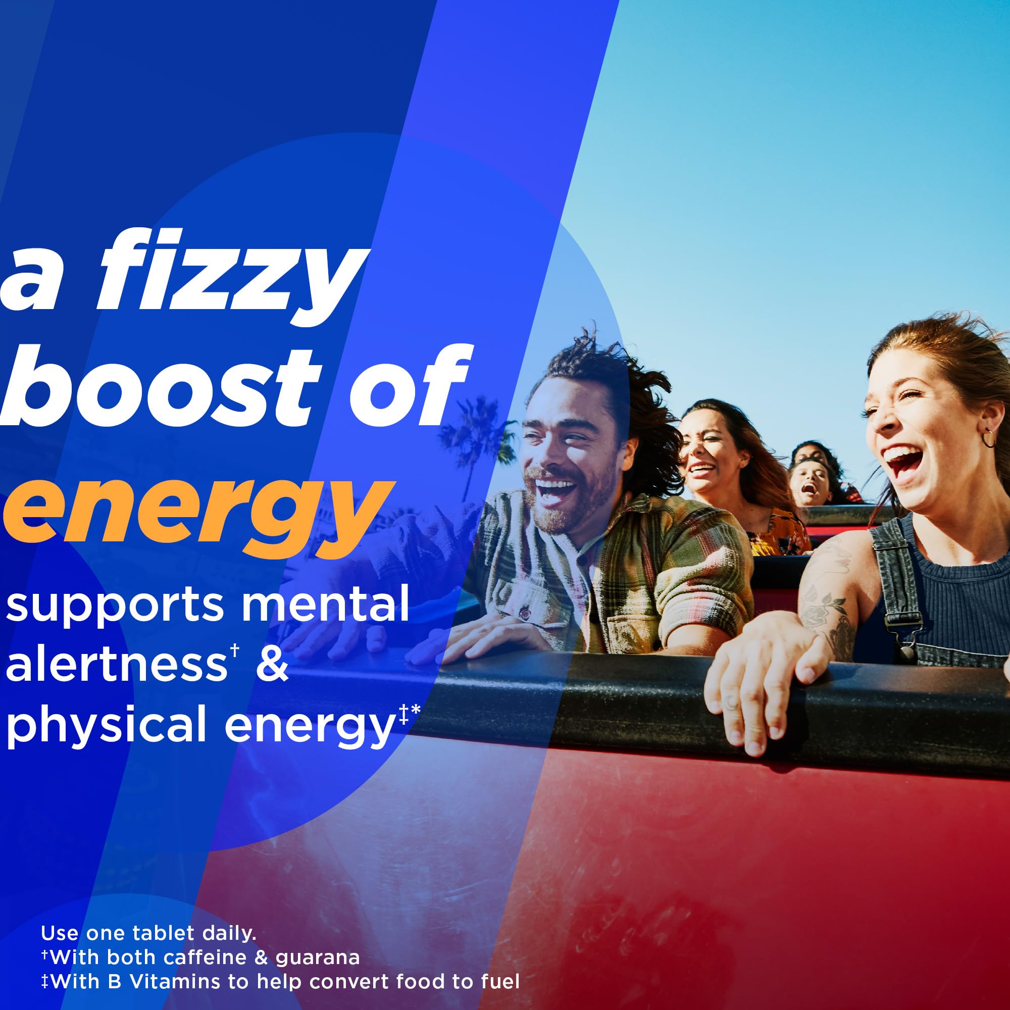 Dissolving in water, Alka-Seltzer Energy Boost delivers a refreshing boost.