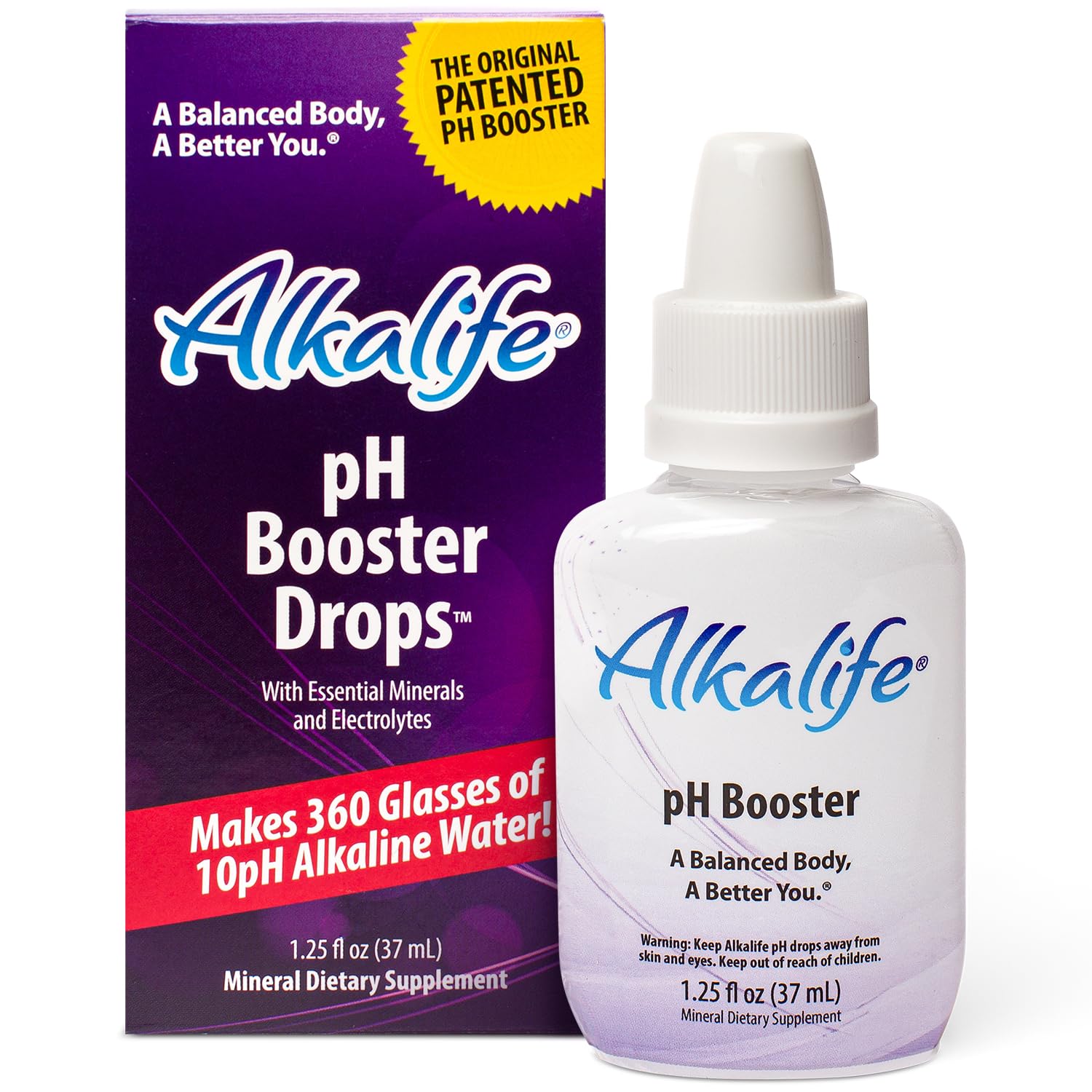 Alkalife pH Booster Drops bottle with dropper for easy daily alkalization.
