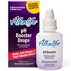 Alkalife pH Booster Drops bottle with dropper for easy daily alkalization.