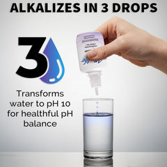 Alkalife pH Booster label close-up highlights patent and benefits.