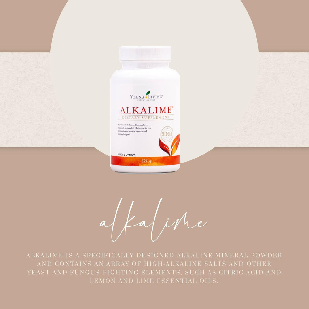 Close-up of the AlkaLime label highlighting natural ingredients.