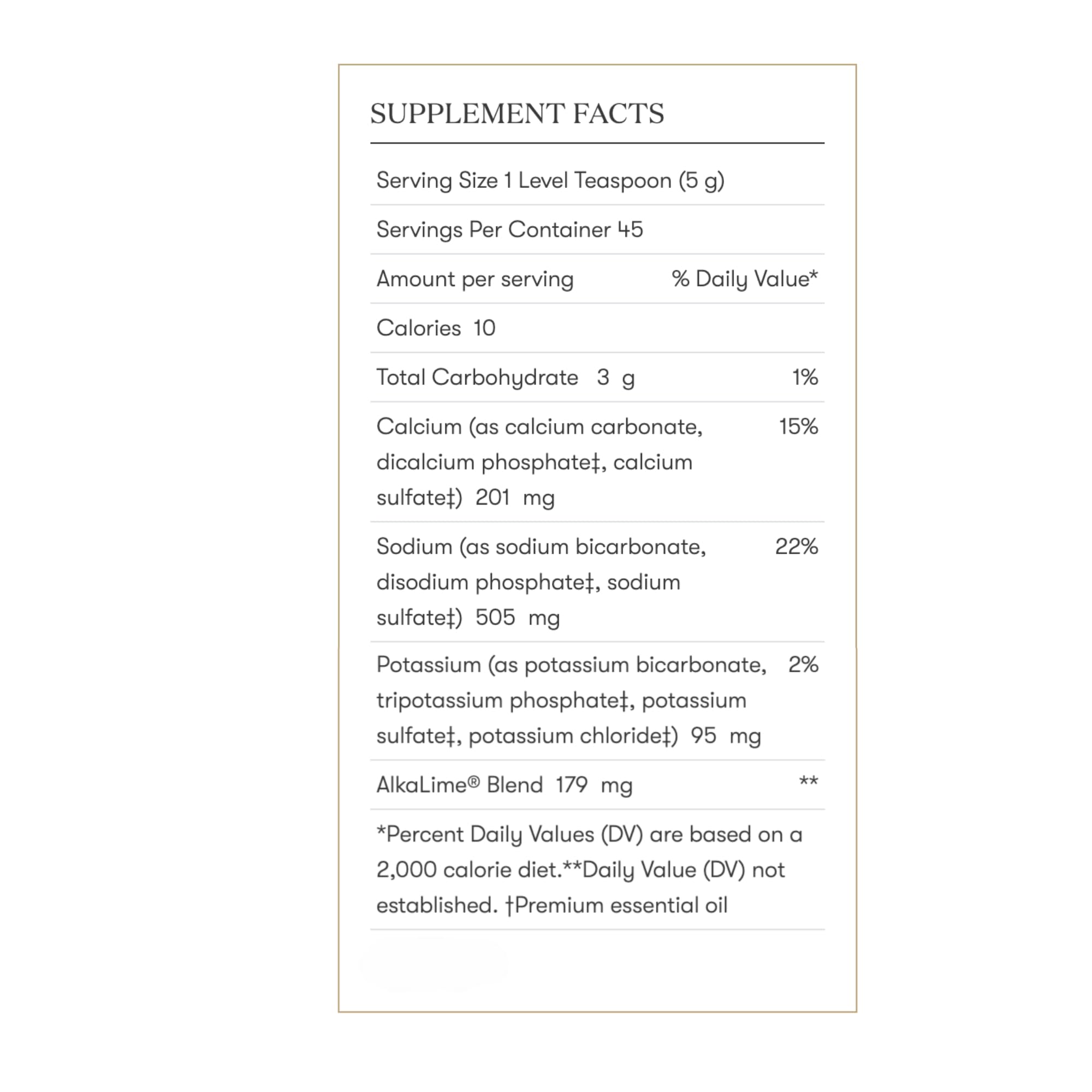 AlkaLime added to tea or juice for flavor lift.