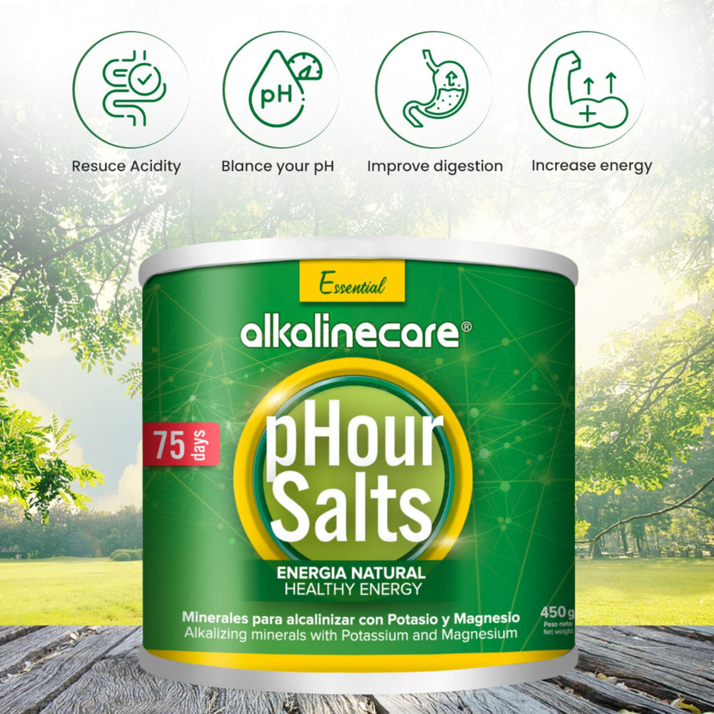PHOUR salts label close-up highlighting magnesium and potassium for mineral balance.