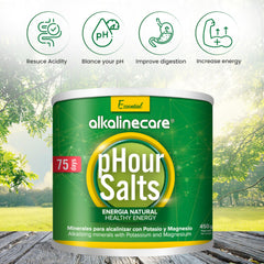 PHOUR salts label close-up highlighting magnesium and potassium for mineral balance.