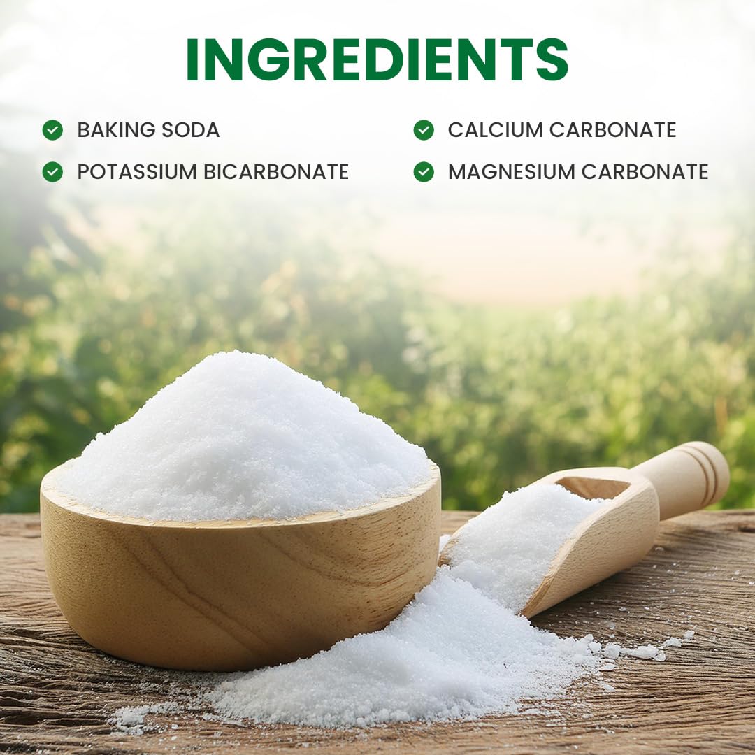 Measuring spoon with PHOUR salts indicating precise dosing for pH balance.
