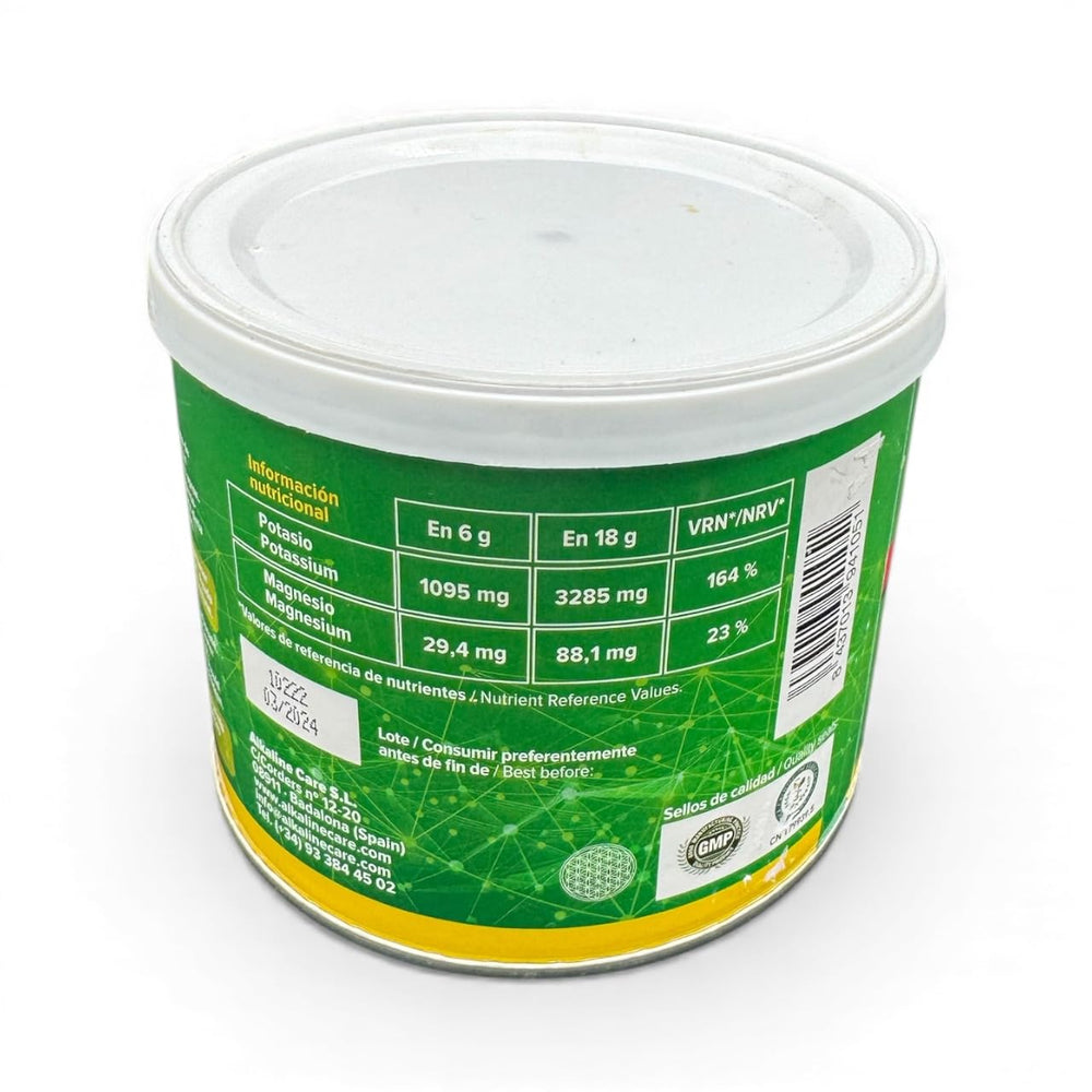 Retail display of PHOUR salts showing Alkaline Care branding.