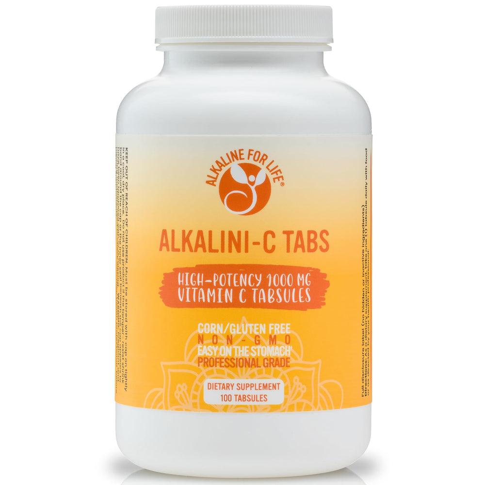 Alkaline for Life Alkalini-C Tabs bottle front view showing high-dose vitamin C