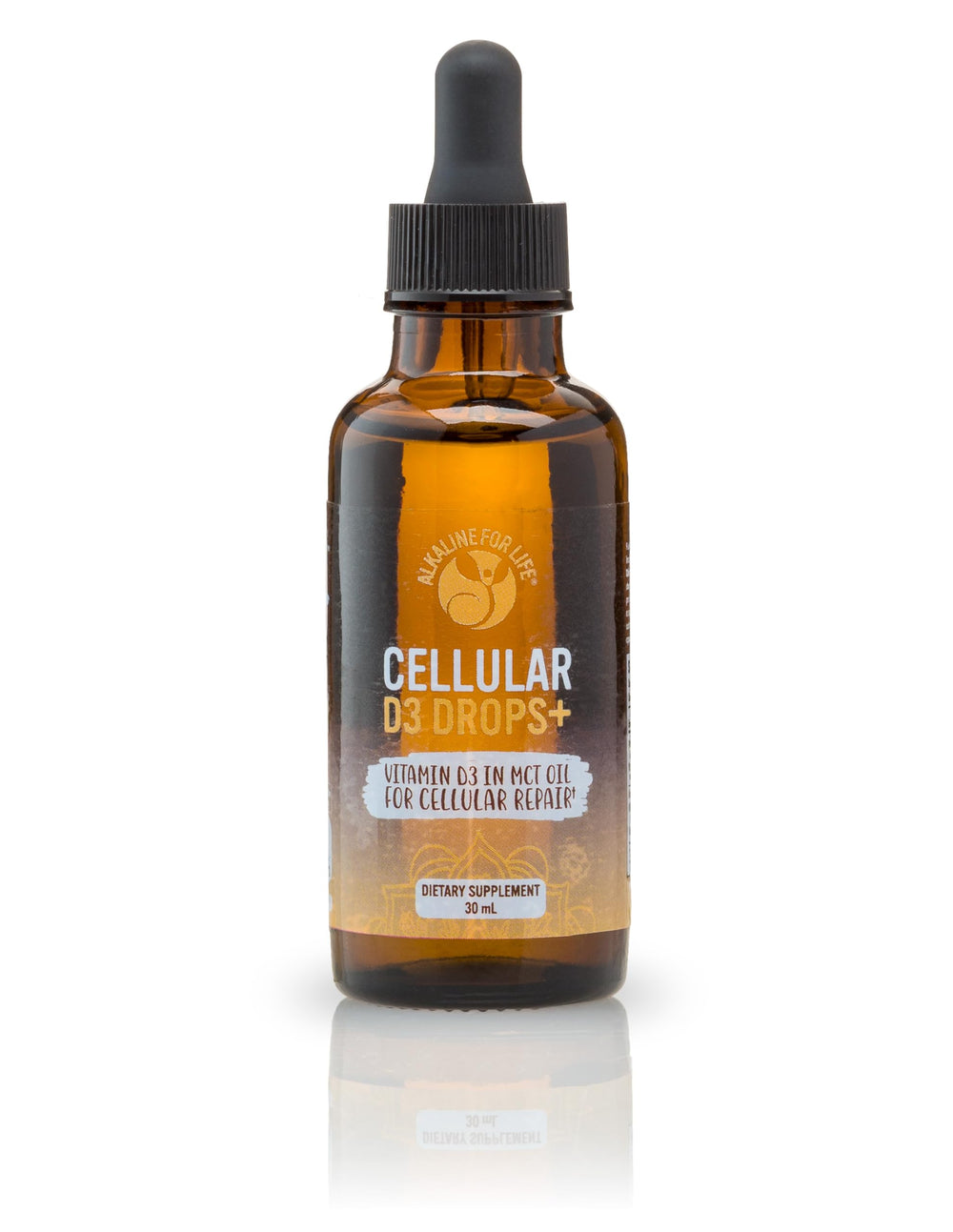 Alkaline for Life D3 Drops bottle with easy dropper for precise dosing.