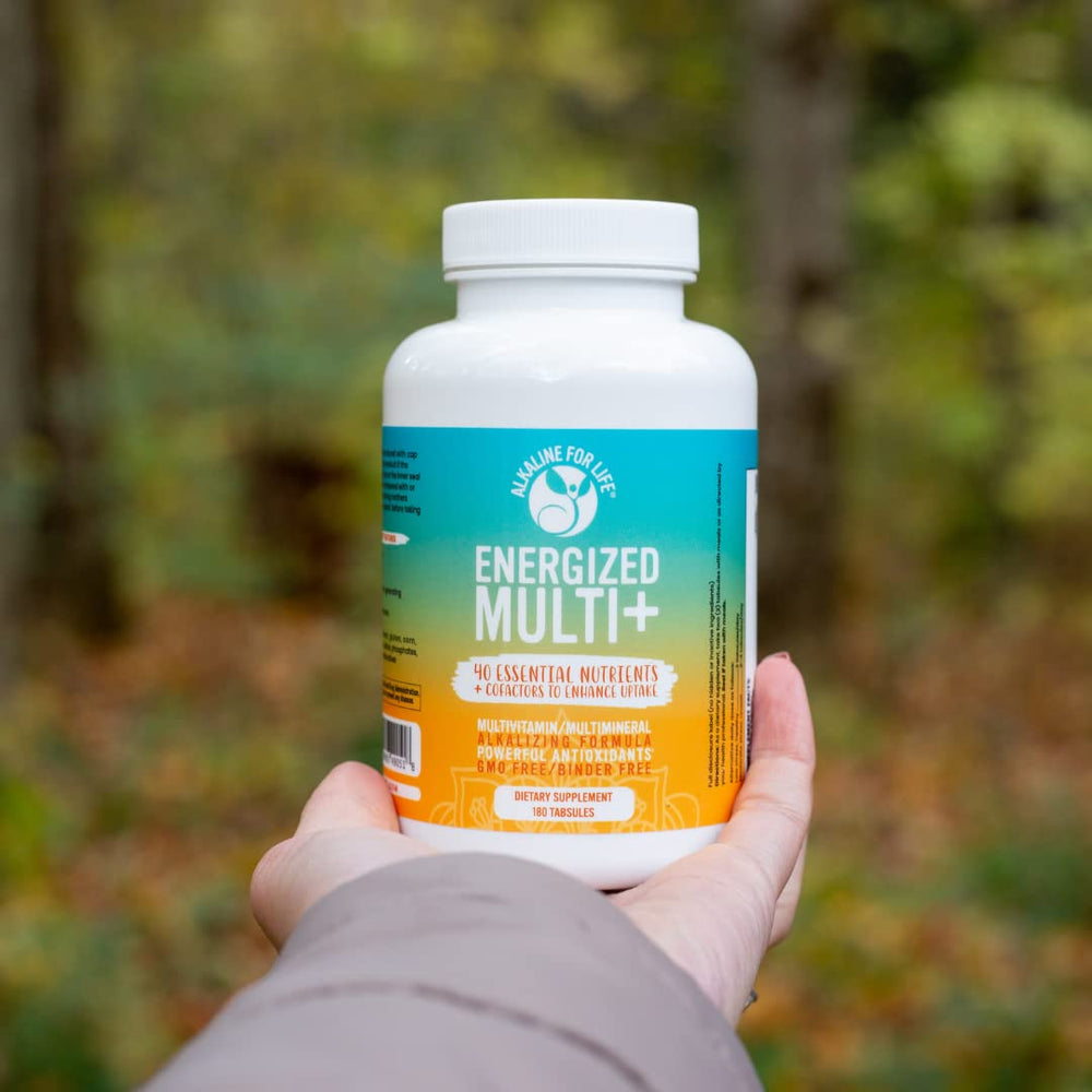 Bottle with glossy label conveys premium broad-spectrum nutrition.