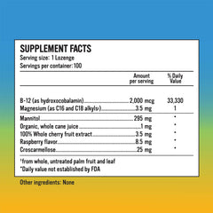 Rise Well B12 sublingual lozenge dissolving quickly for fast absorption.