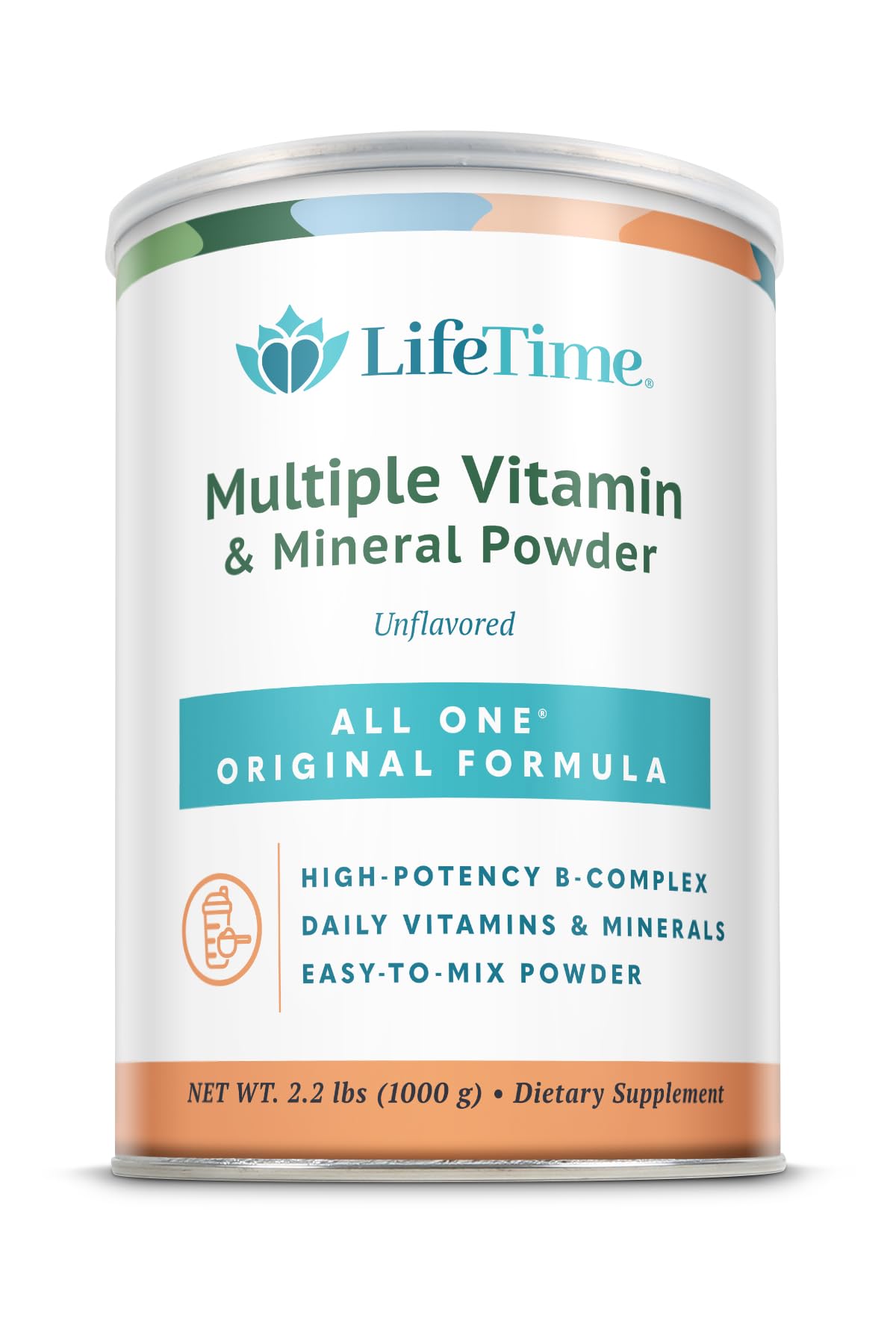 All One multivitamin powder original bottle showing complete daily nutrition in one serving.