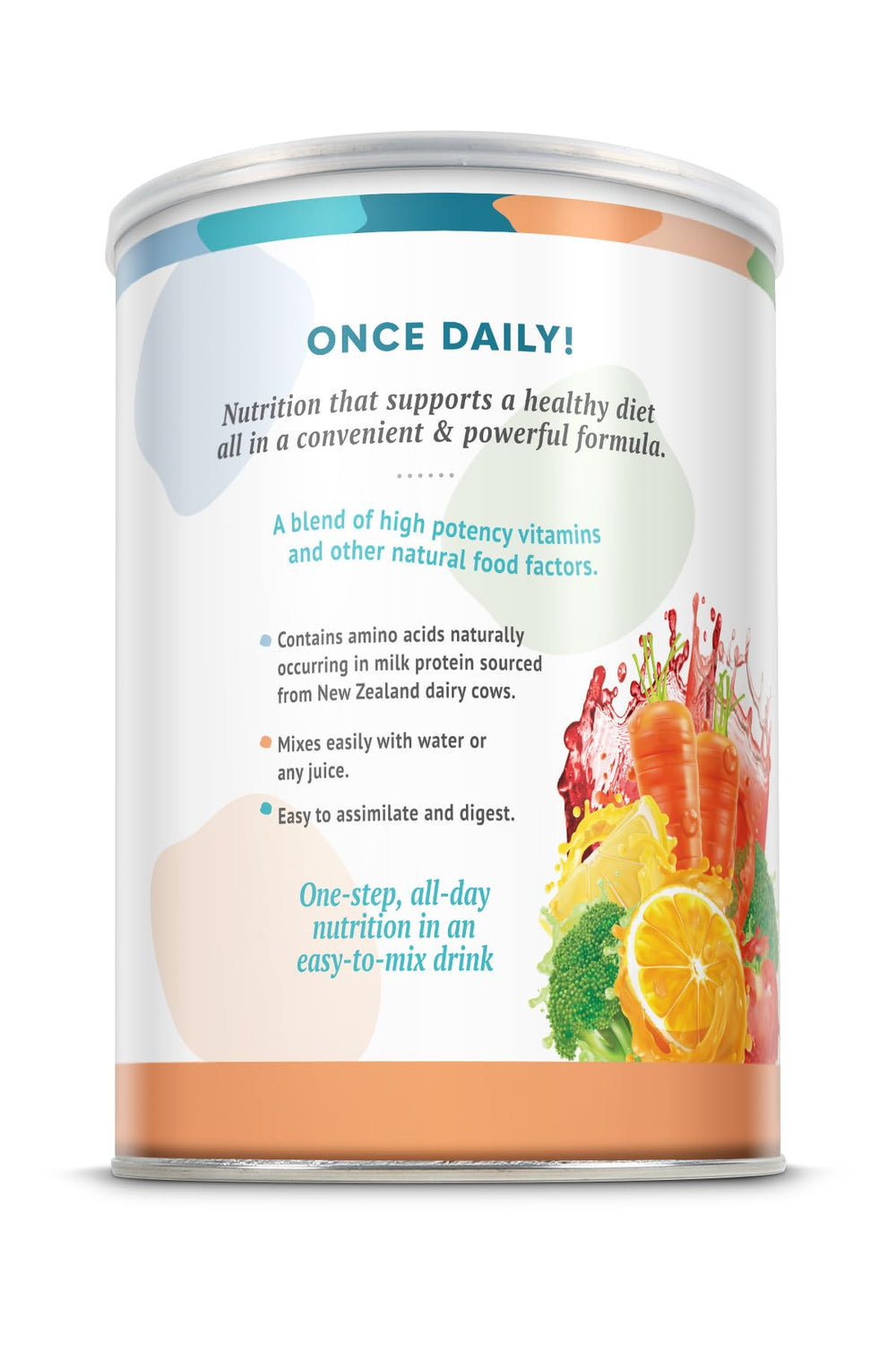 All One supplement scoop beside bottle highlights easy measurement for daily intake.