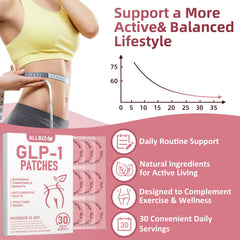 ALLBIZ GLP-1 patches close-up highlighting berberine infusion for natural balance.