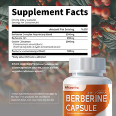Allcoovita Berberine capsules ready for daily use, supporting energy metabolism.