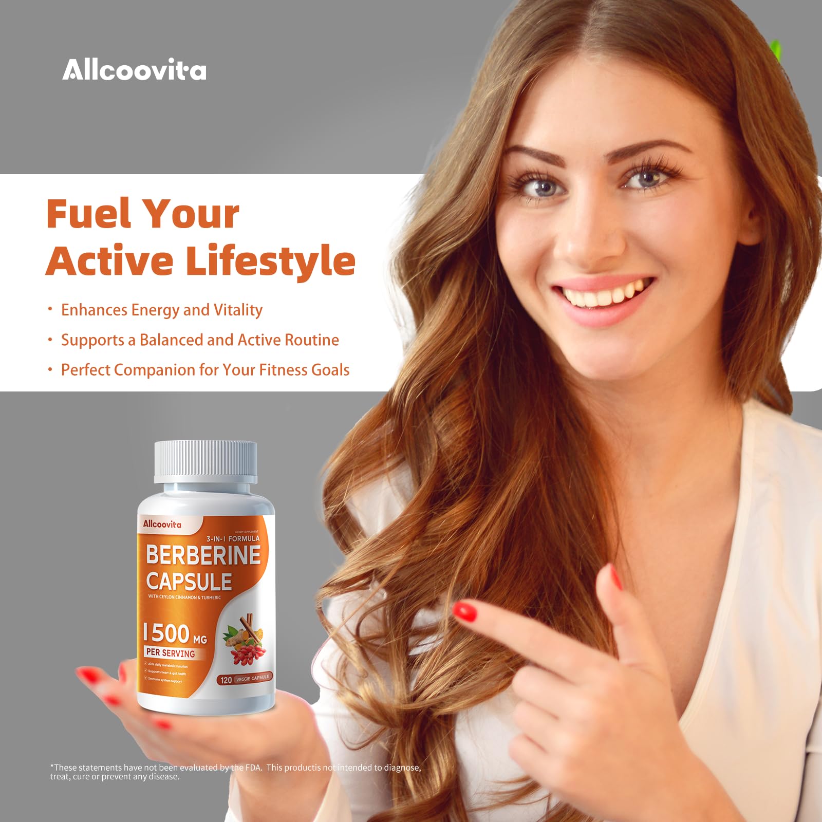 Allcoovita Berberine capsules pictured as part of a daily routine.