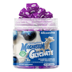 Blueberry flavored sugar-free Allcoovita chew for convenient wellness.