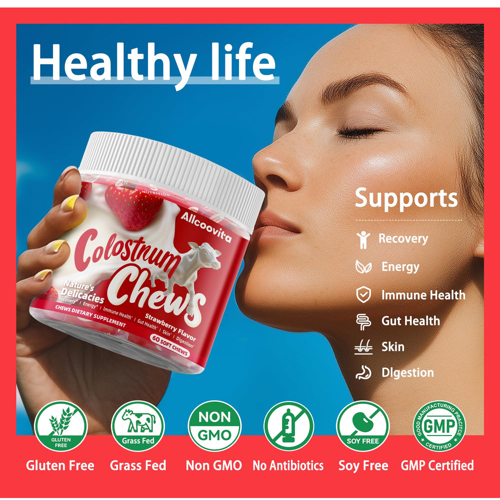 Gluten free label on Allcoovita chews for dietary flexibility