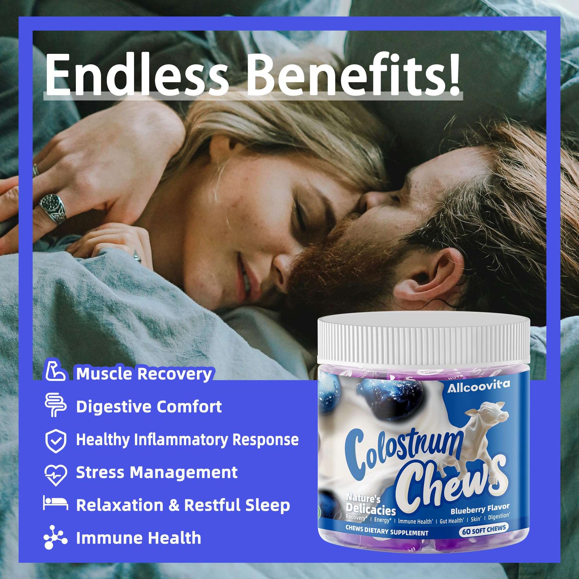 Allcoovita Probiotics Bottle promotes gut-friendly support with each chew.