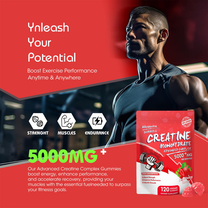 Allcoovita Creatine Gummy packaging nutrition facts for informed choices.