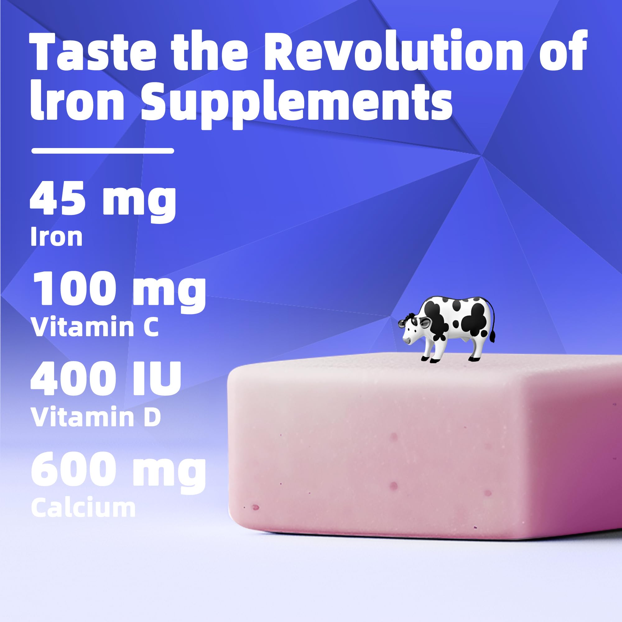 Gluten-free label on package, Allcoovita Iron Soft Chews for sensitive diets.