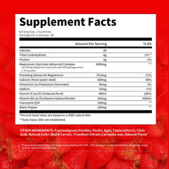 Allcoovita Magnesium Glycinate Gummies bottle side view with vegan formula and ingredients