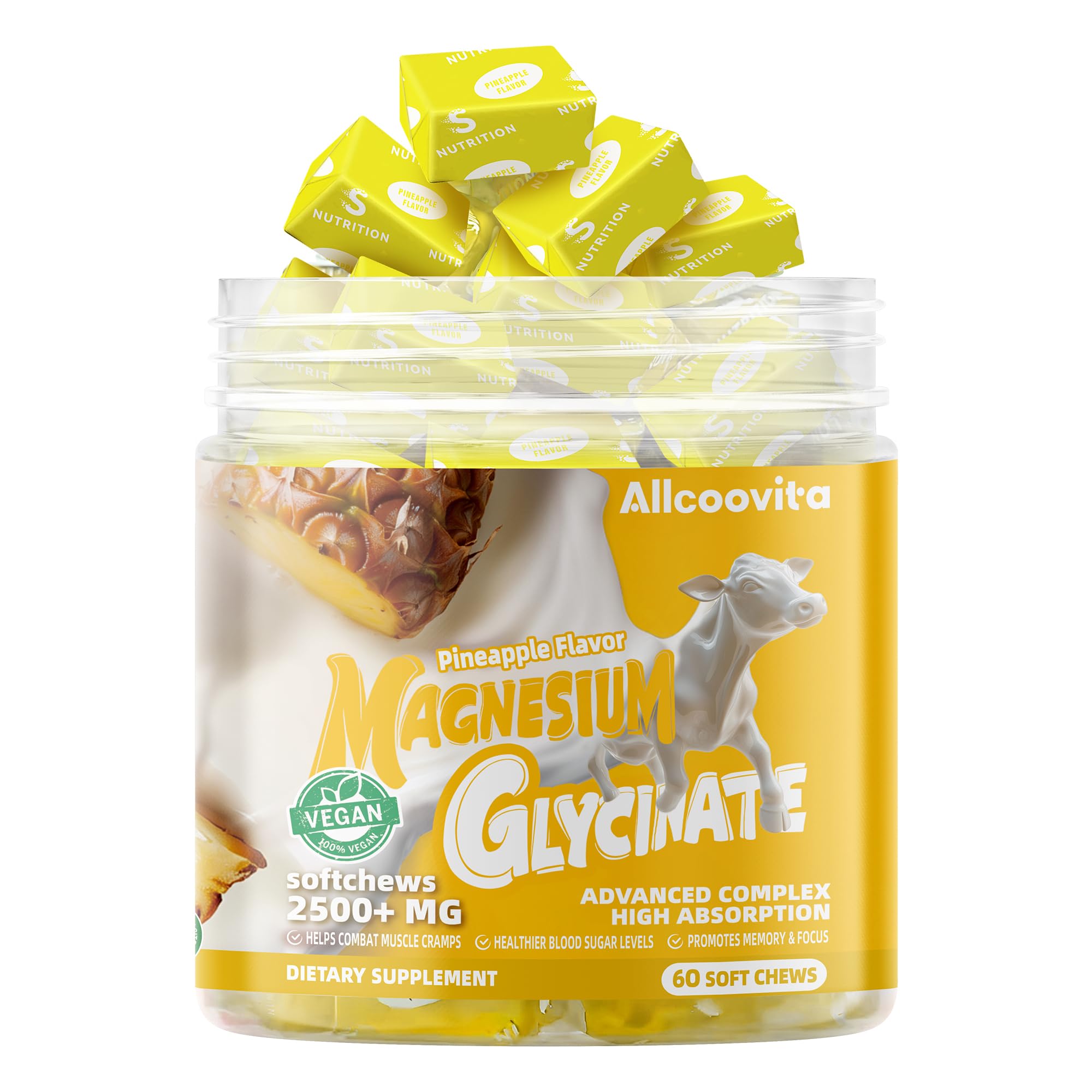 Allcoovita calcium and vitamin D on label to aid calcium absorption.