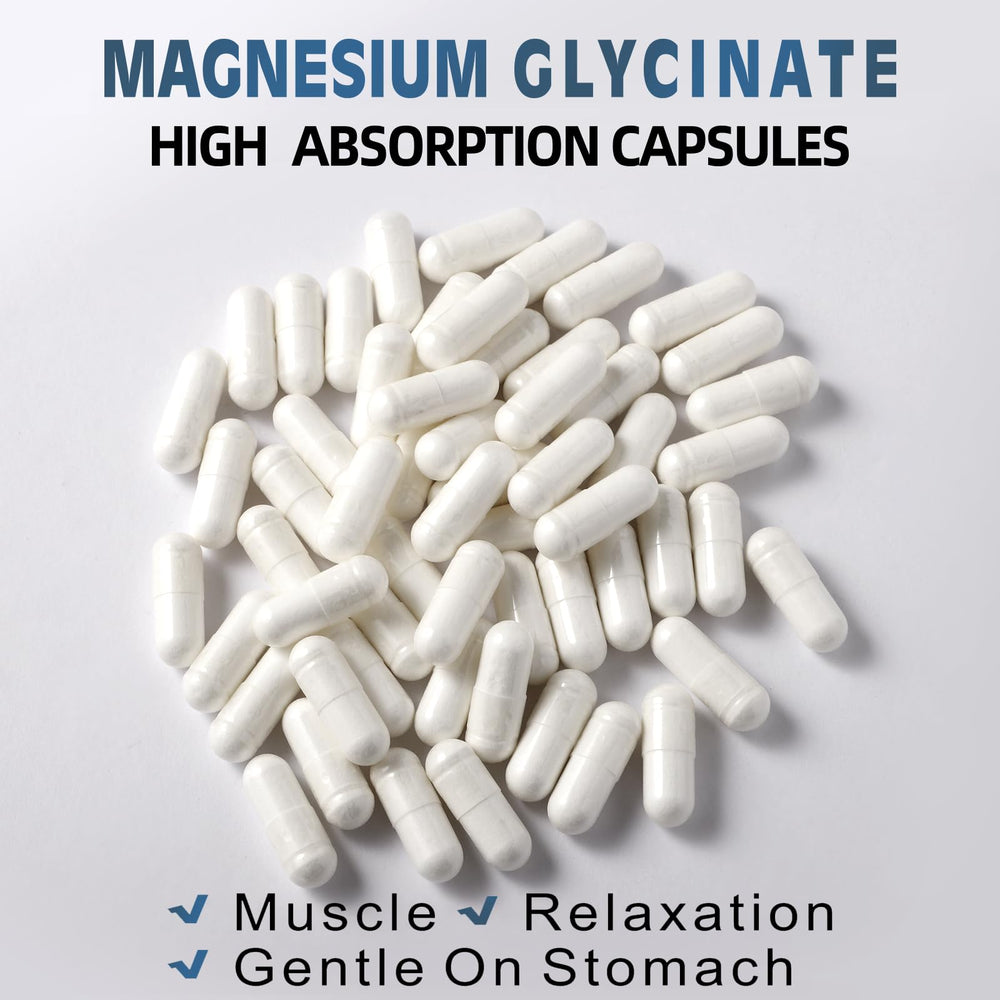 Magnified nutrition facts panel for Allcoovita magnesium glycinate details.