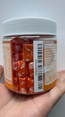 Allcoovita orange flavor graphic emphasizes sugar-free, tasty option.