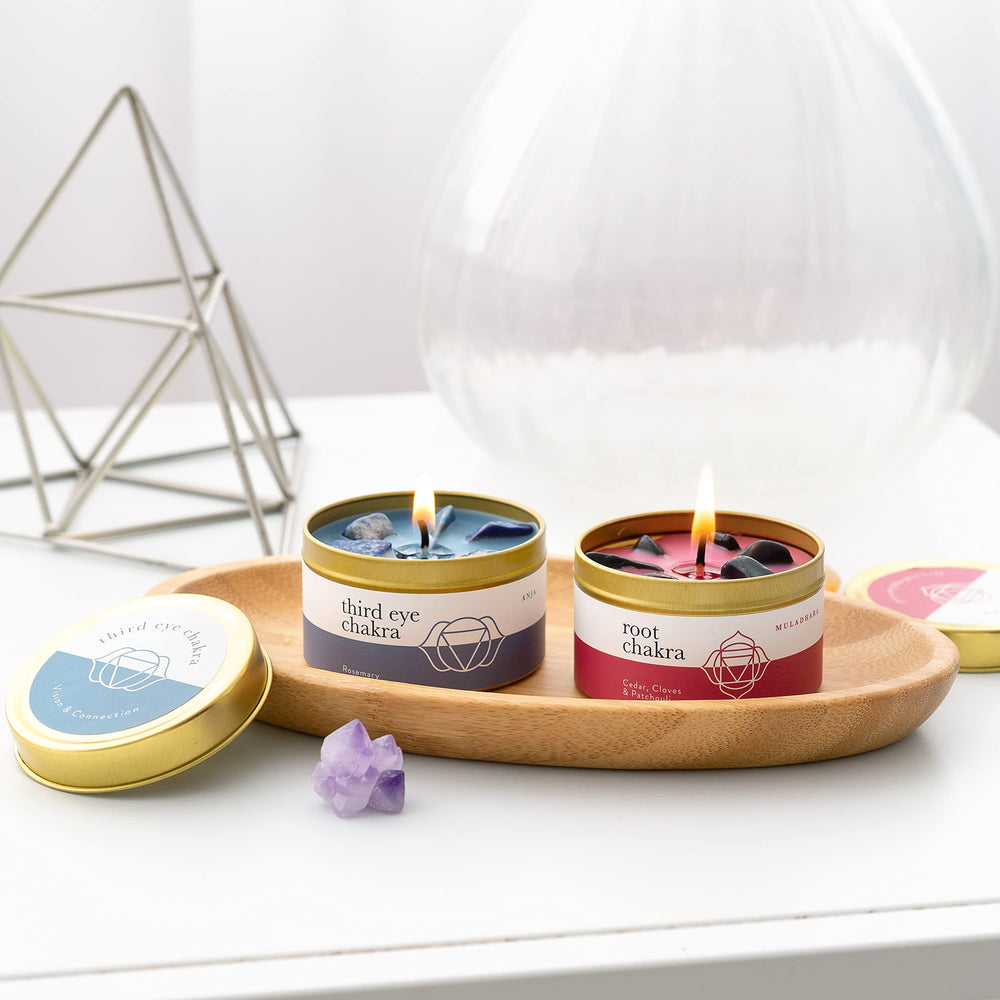 Allegorie Chakra Candle Box scent profiles for each chakra.