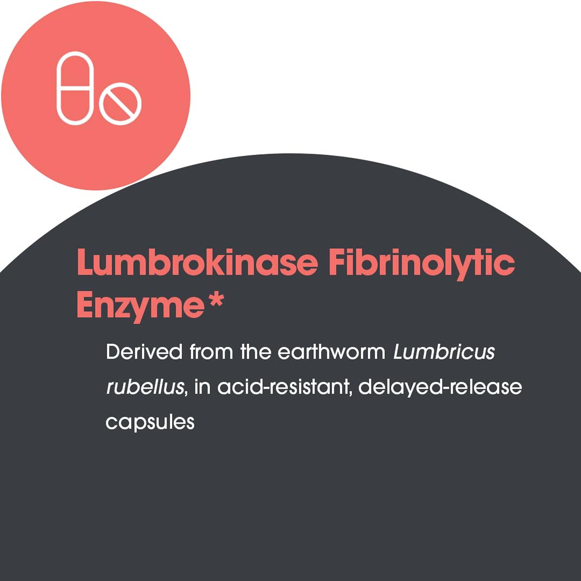 ARG Lumbrokinase packaging emphasizes gluten-free claim for sensitivities