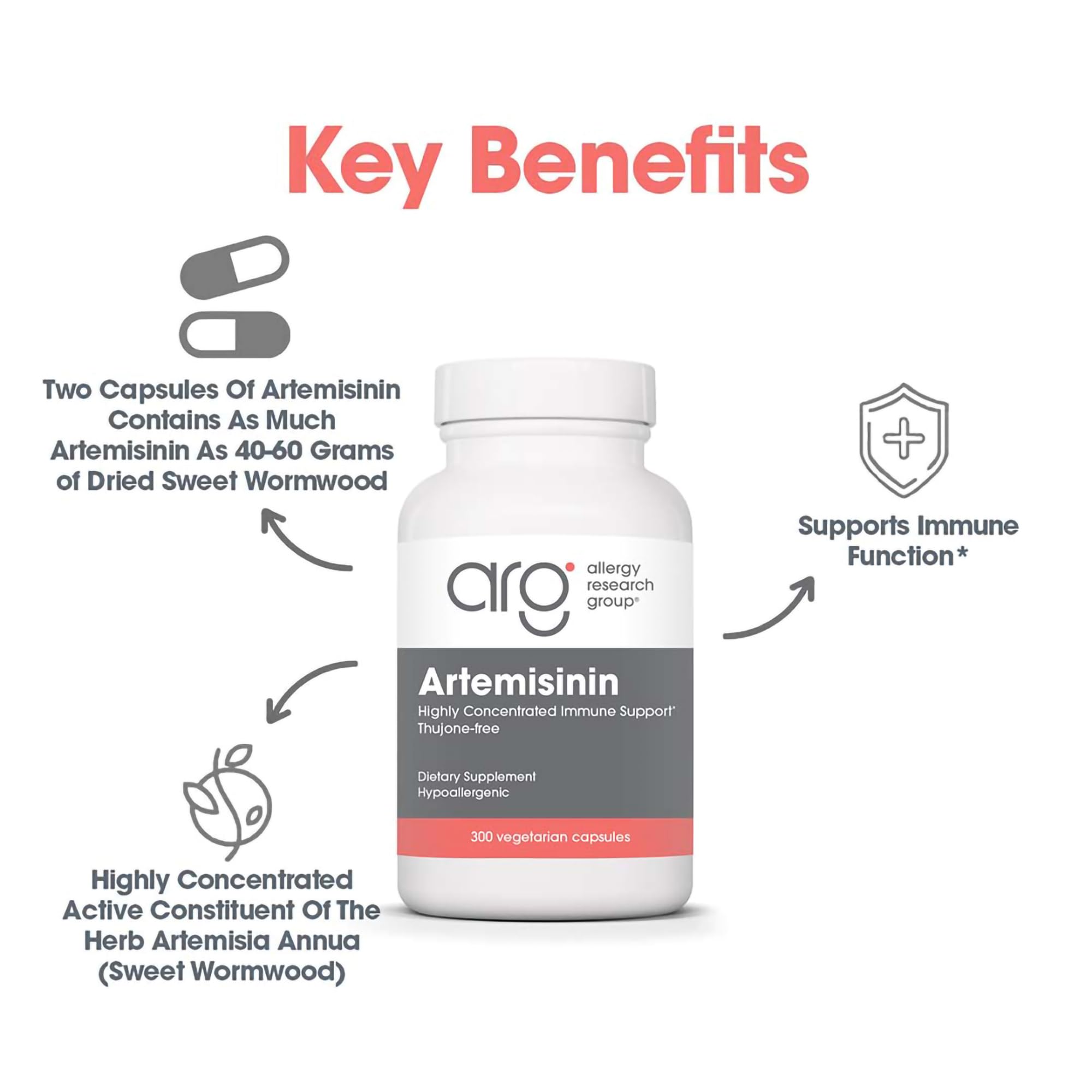 Allergy Research Group Artemisinin bottle and glass setup for convenient daily use