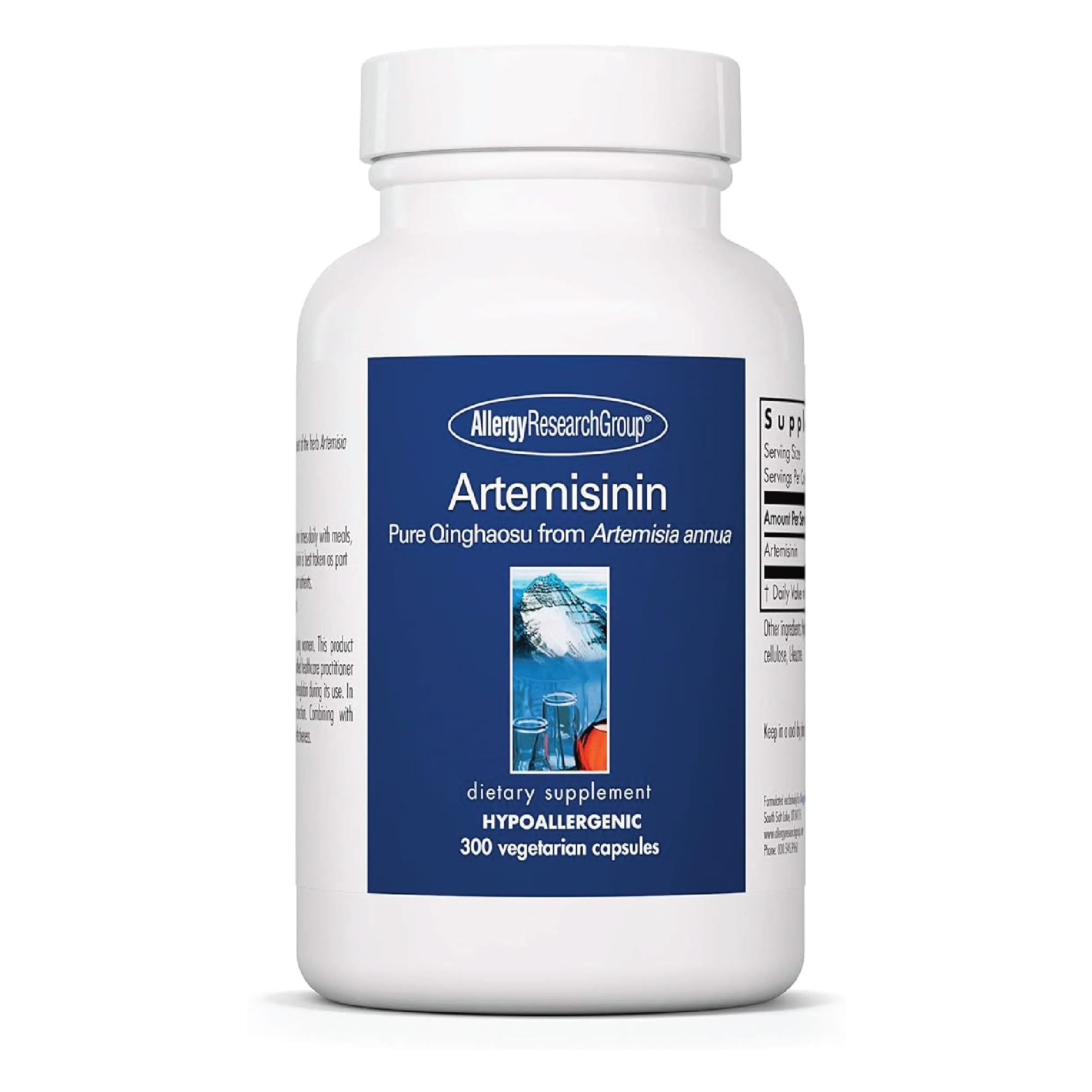 Allergy Research Group Artemisinin capsules bottle close-up for hypoallergenic daily support
