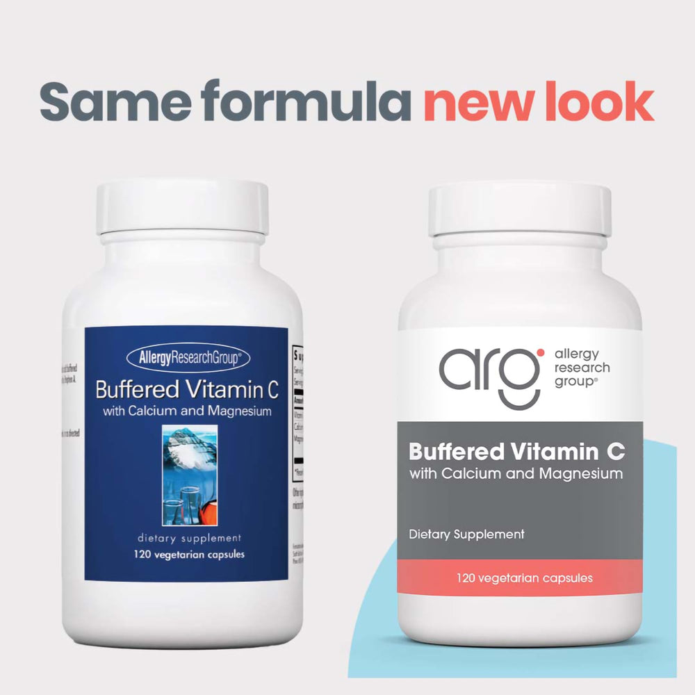 Allergy Research Group Buffered Vitamin C capsules with calcium magnesium used for gentle digestion