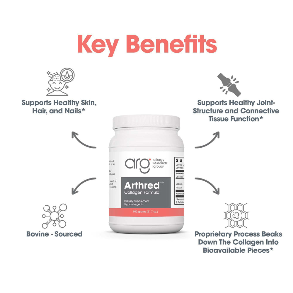 Allergy Research Group collagen powder in a glass mix demonstrates quick integration into hydration routines.
