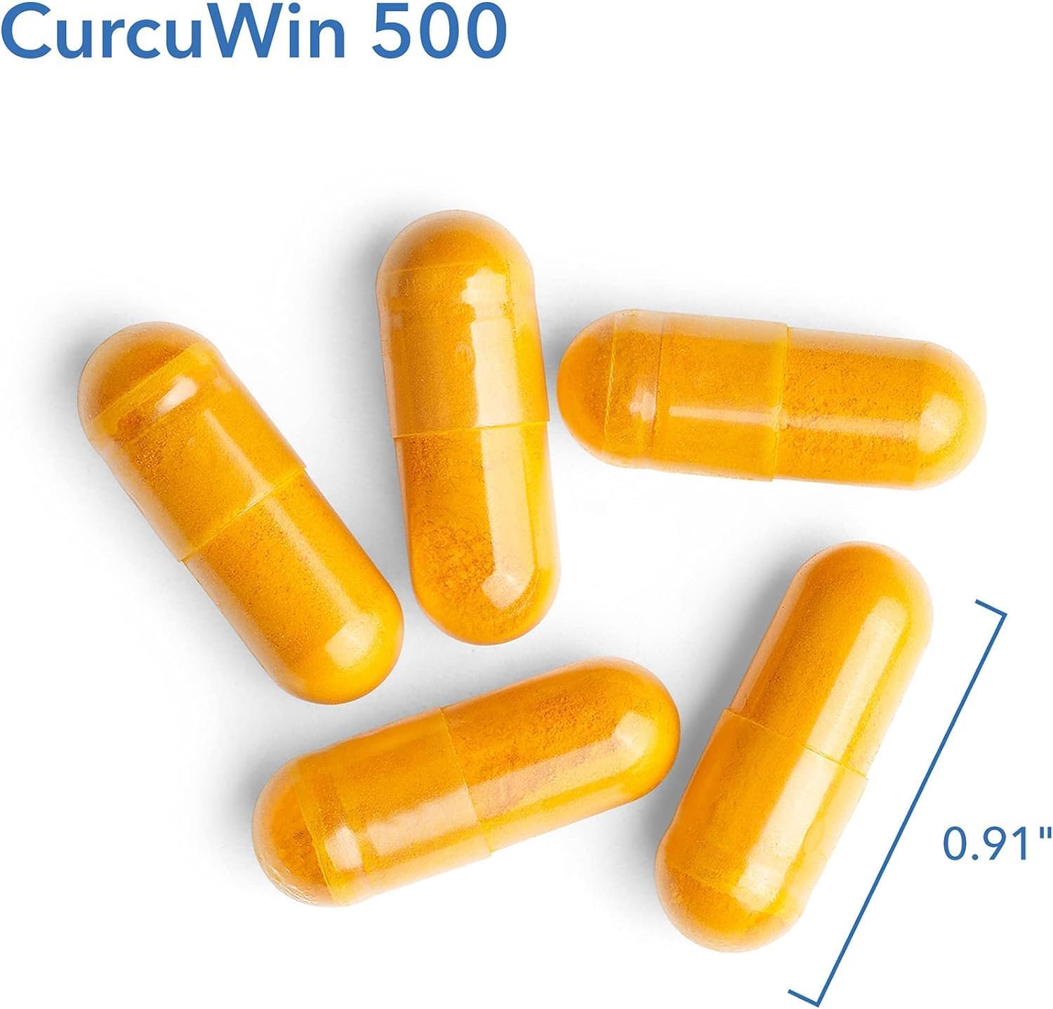 Label detail on CurcuWIN 500 showcases high bioavailability and turmeric extract.