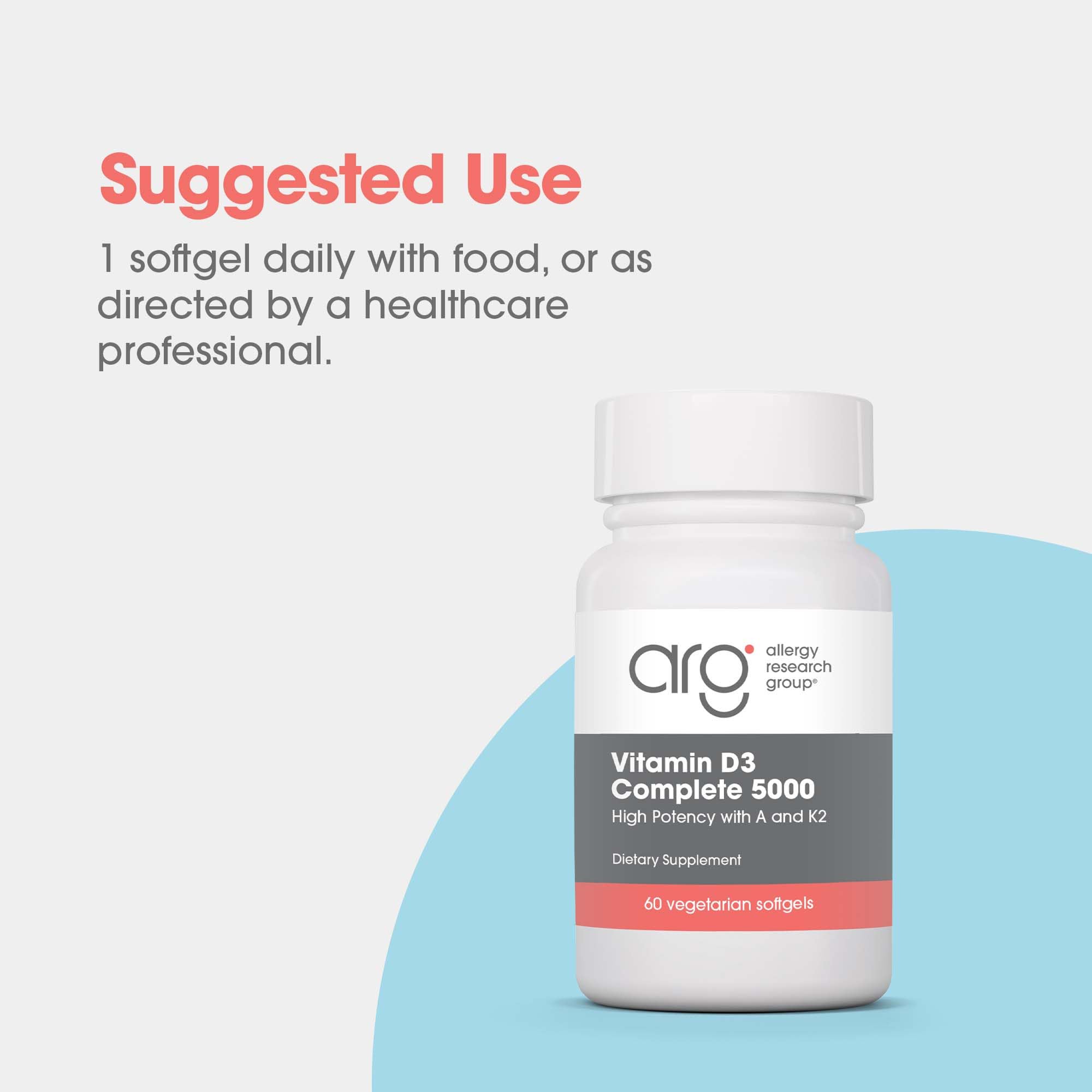 Allergy Research Group label close-up shows MK-7 vitamin K2 form for balance