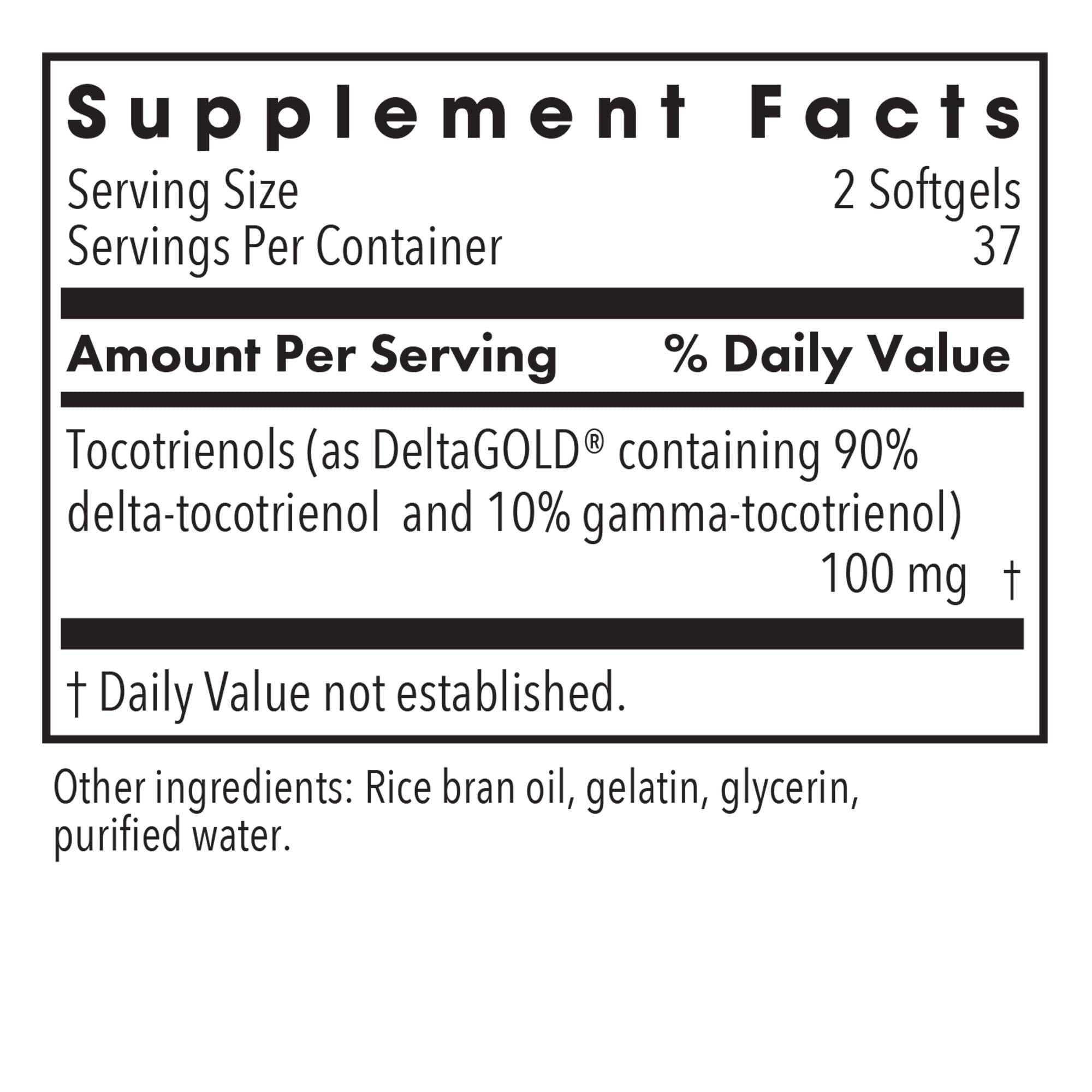 Allergy Research Group Delta-Fraction Tocotrienols softgels close-up; daily antioxidant support.