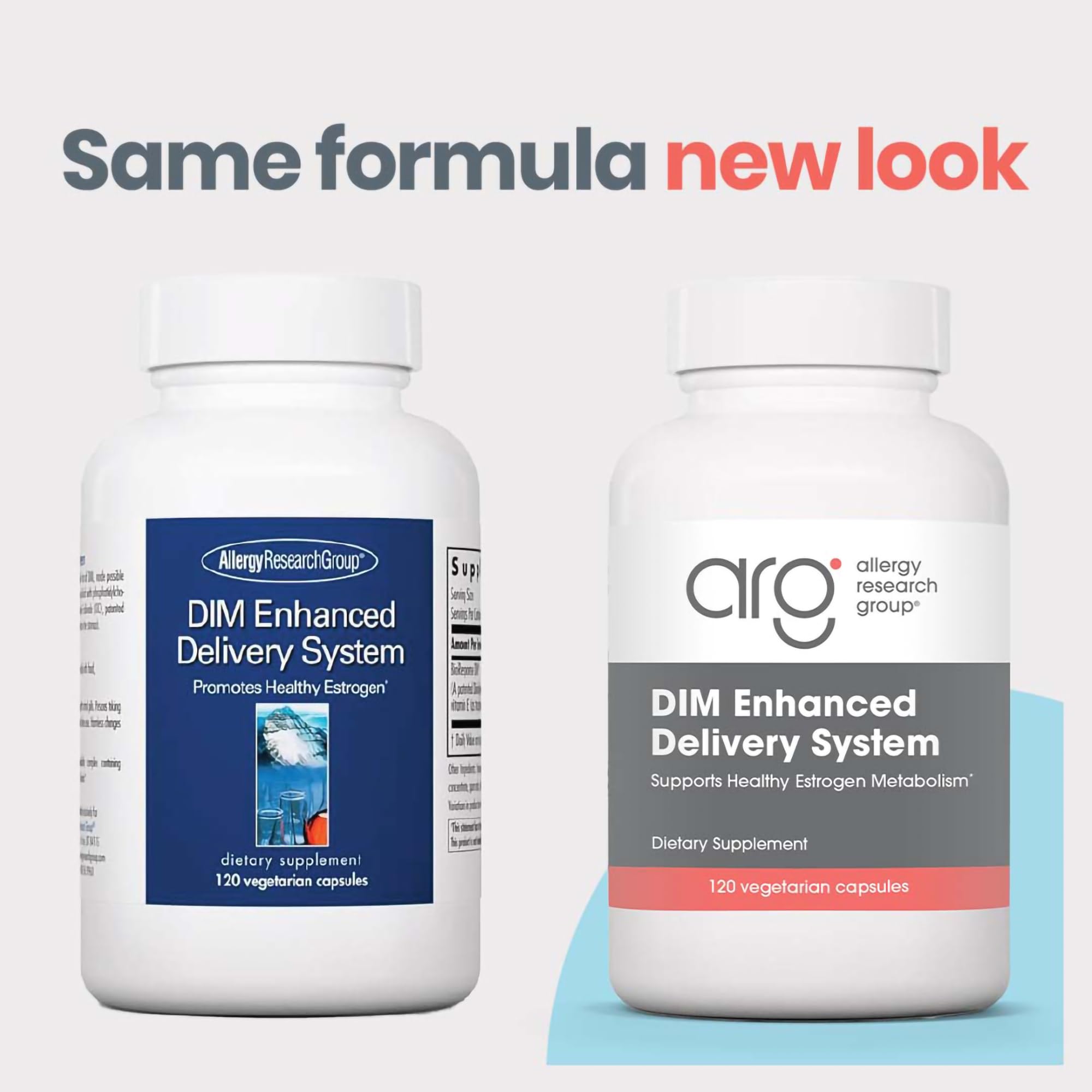 Close-up of Allergy Research Group DIM capsules showing texture