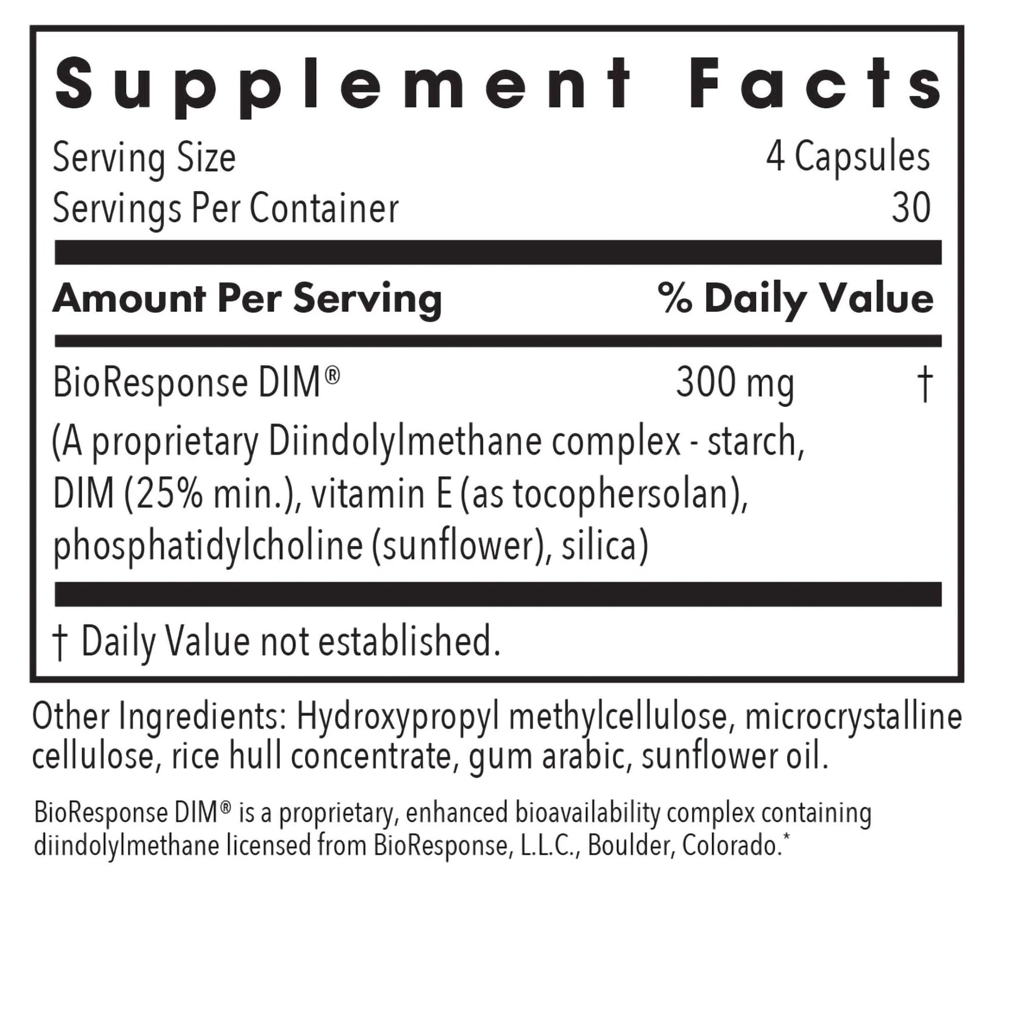 DIM label close-up highlighting Bioresponse DIM and quality